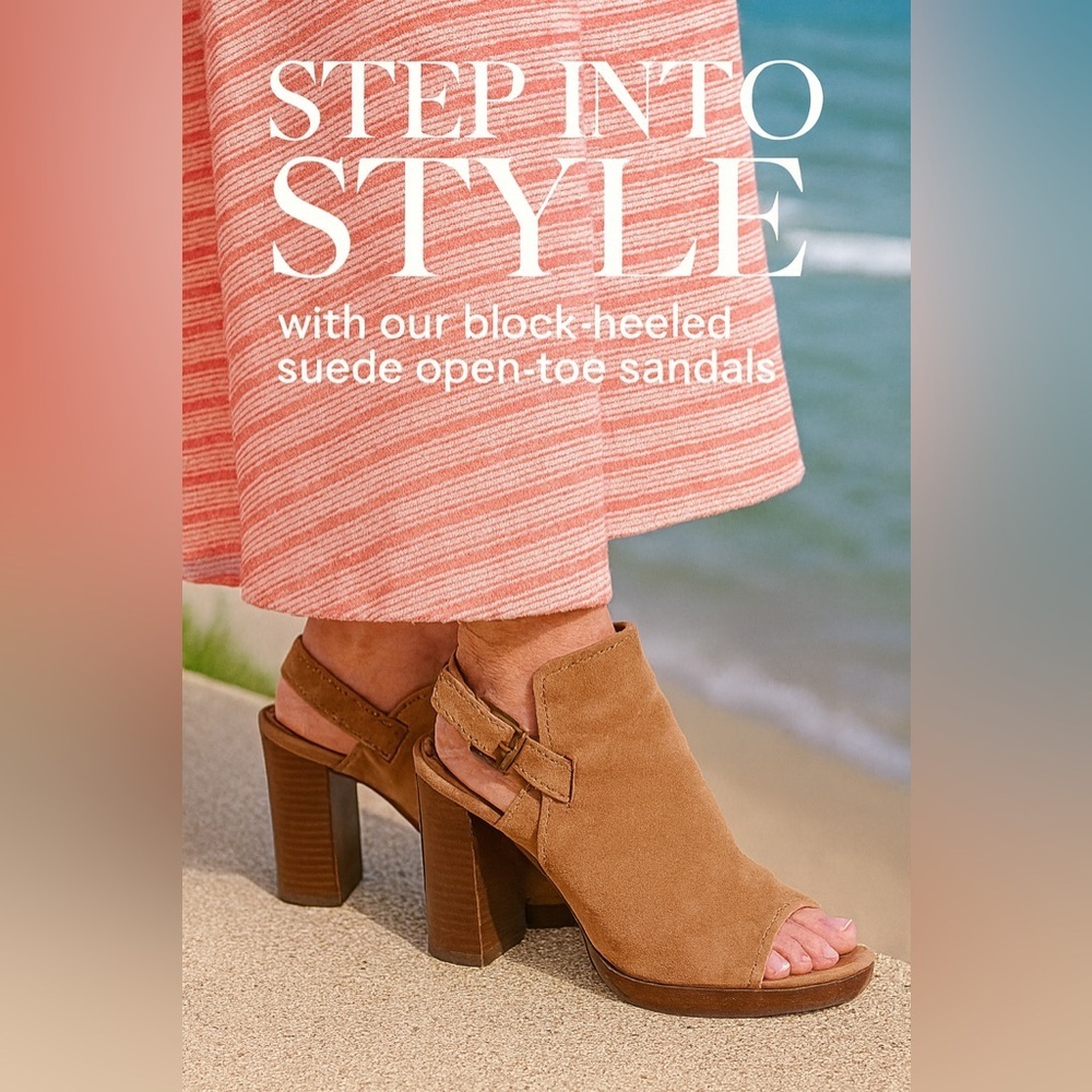 🫶🏻 FRYE Suede chunk heel peep toe​​​​